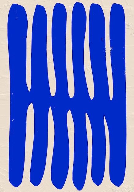 Formes abstraites organiques bleues peintes à la main Art botanique de style Matisse de la nature
