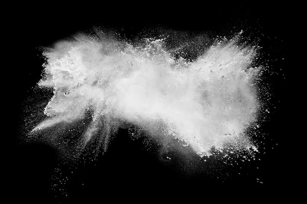 Photo formes bizarres d'explosion de poudre blanche