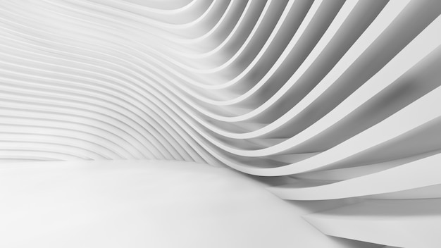 Formes courbes abstraites. Fond circulaire blanc. Abstrait. illustration 3D