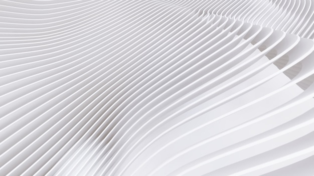 Formes courbes abstraites. Fond circulaire blanc. Abstrait. illustration 3D