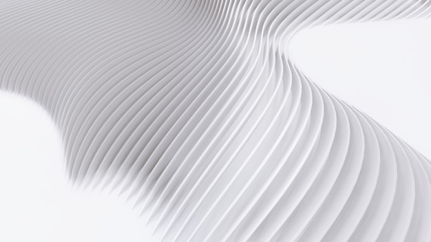 Formes courbes abstraites. Fond circulaire blanc. Abstrait. illustration 3D
