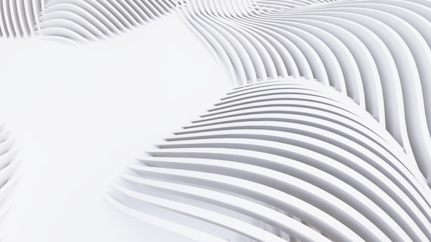 Formes courbes abstraites. Fond circulaire blanc. Contexte abstrait. illustration 3d