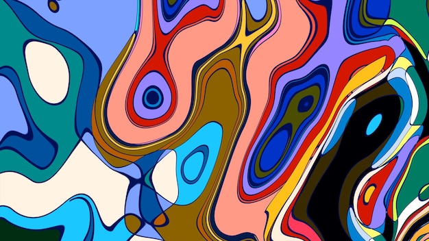 Des formes fluides dynamiques avec des couleurs vives Art abstrait Arrière-plan