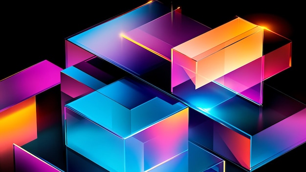 Des formes géométriques abstraites avec des couleurs vives