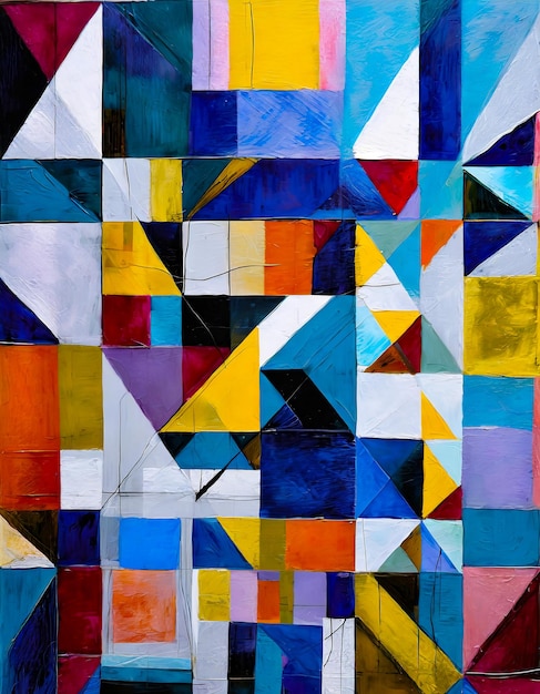 Des formes géométriques abstraites peinture à l'huile image imprimable