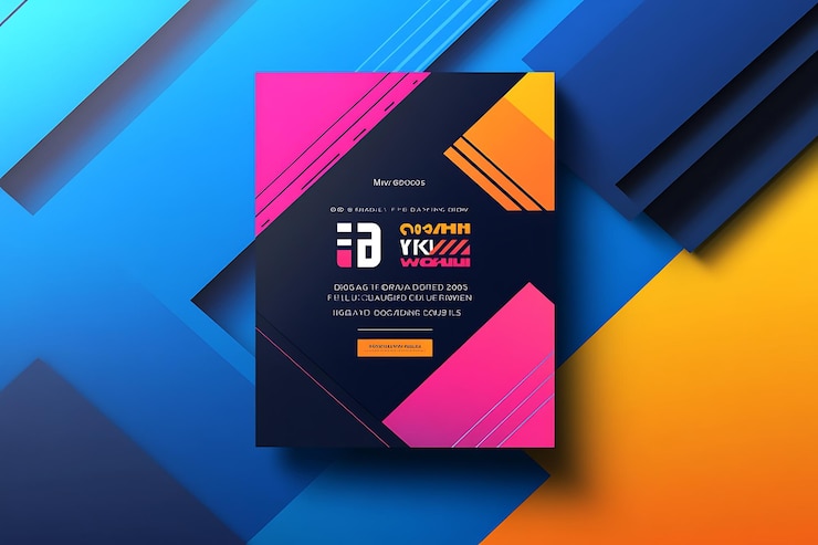 Photo des formes géométriques audacieuses dans des couleurs vives pour un design de flyer moderne