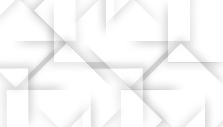 Photo formes géométriques blanches gradients triangles qui se chevauchent et ombres avec des lignes lumineuses blanc bg