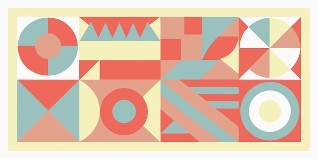 Des formes géométriques créant un design d'arrière-plan abstrait et coloré