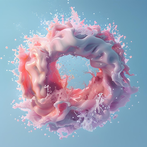 Des formes liquides 3D abstraites en couleurs pastel avec une citation inspirante