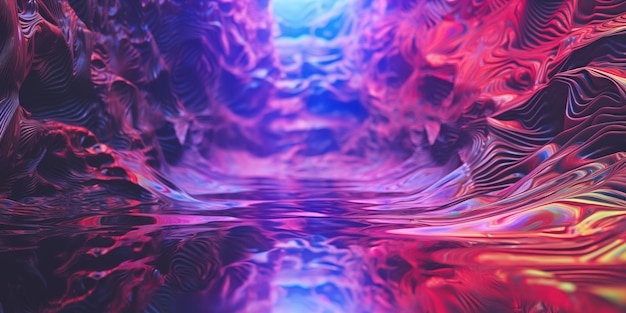 Des formes liquides rouges et violettes vives créant une grotte abstraite immersive papier peint de haute qualité