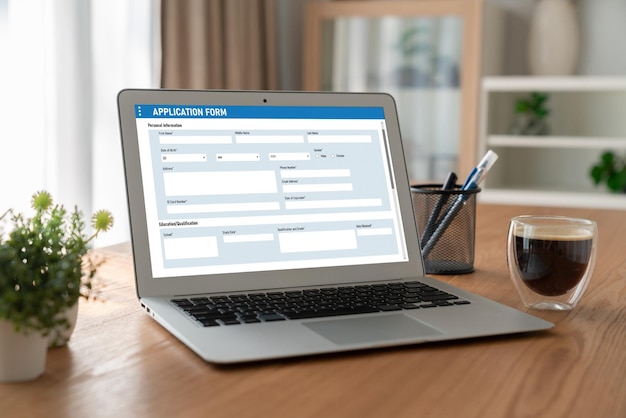 Formulaire de candidature en ligne pour une inscription moderne sur le site Internet