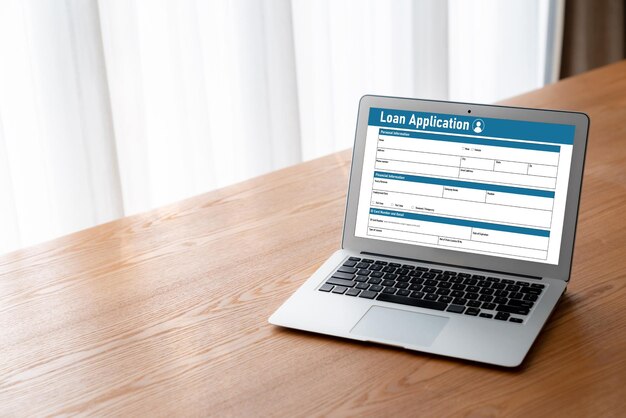 Formulaire de demande de prêt en ligne pour la collecte d'informations numériques à la mode