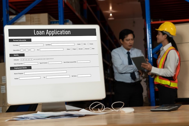 Photo formulaire de demande de prêt en ligne pour la collecte d'informations numériques à la mode