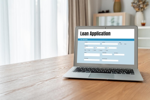 Formulaire de demande de prêt en ligne pour la collecte d'informations numériques à la mode