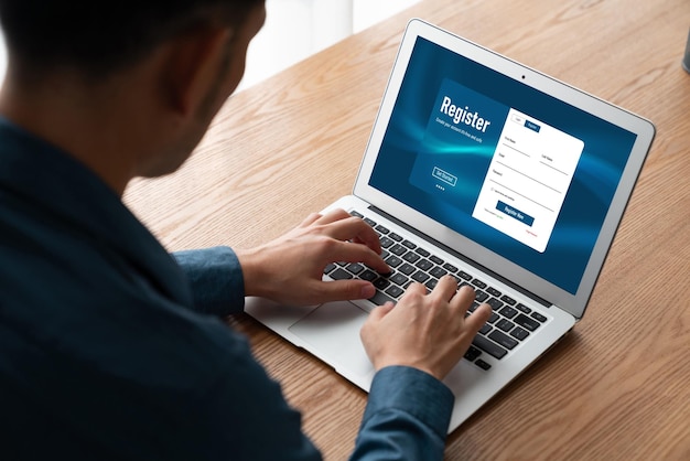 Photo formulaire d'inscription en ligne pour le remplissage de formulaires à la mode