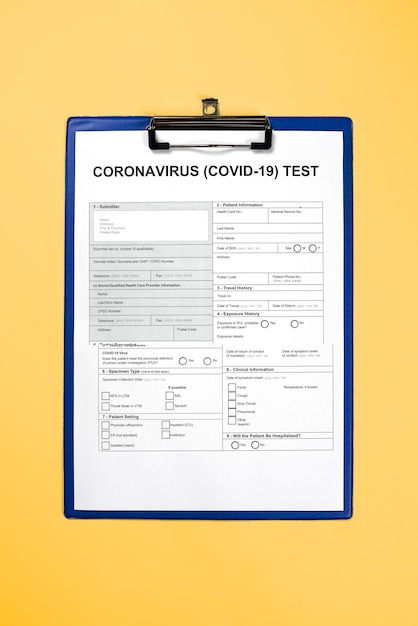 Formulaire de test du coronavirus