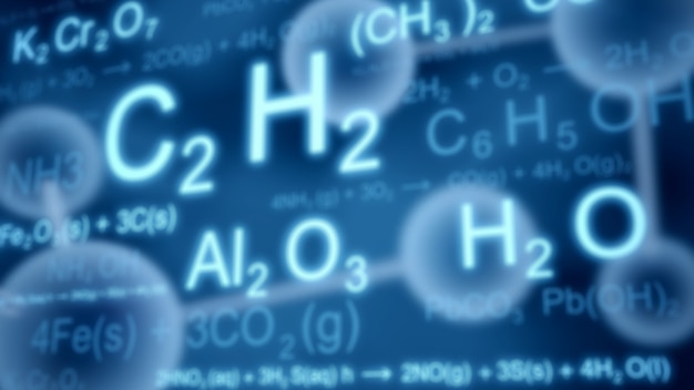 Photo formule de la science de la chimie sur fond