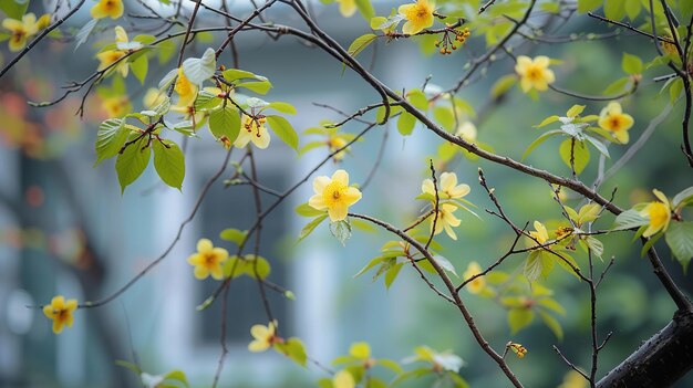 le forsythia en fleurs