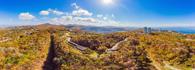 Fort No 7 à Vladivostok Russie Photo aérienne d'un drone