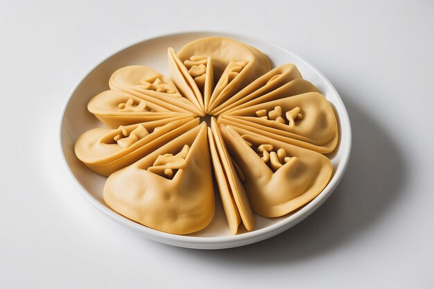 Fortune cookie traditionnel isolé sur fond blanc