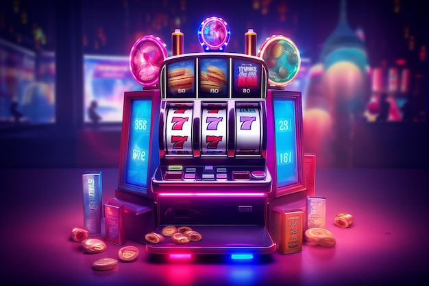 La fortune sourit, le jackpot est joyeux à la machine à sous.