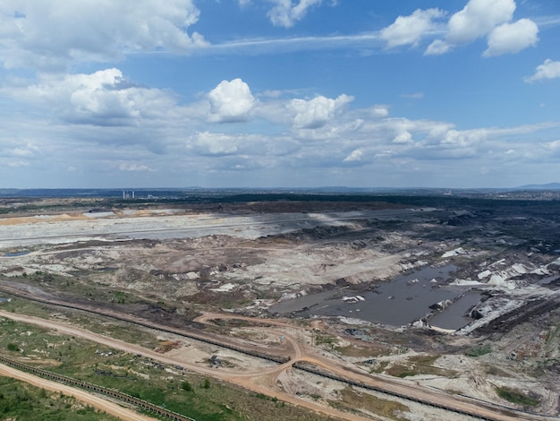 Fosse de Kolubara sur l'extraction du charbon par la voie ouverte Lazarevac Serbie