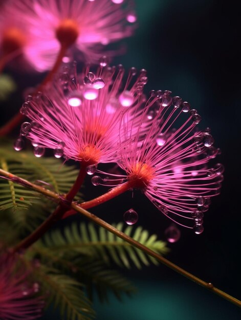 fougère asperge sèche de couleur rose utilisée dans la conception florale pour la décoration de l'arrangement IA générative