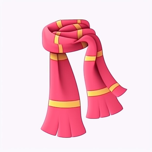 foulard de dessin animé avec des rayures jaunes sur un fond blanc