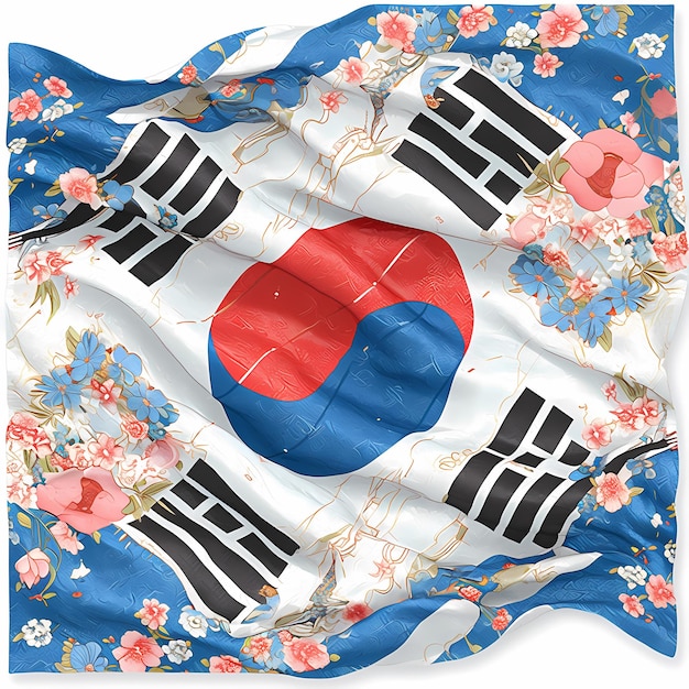 Photo le foulard vibrant du drapeau sud-coréen est parfait pour les voyageurs et les amateurs de culture.