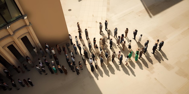 Foule d'affaires aléatoire vue de dessus