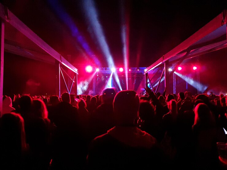 Photo la foule à un concert de musique