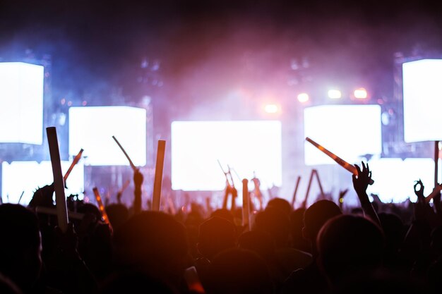 Photo la foule à un concert de musique