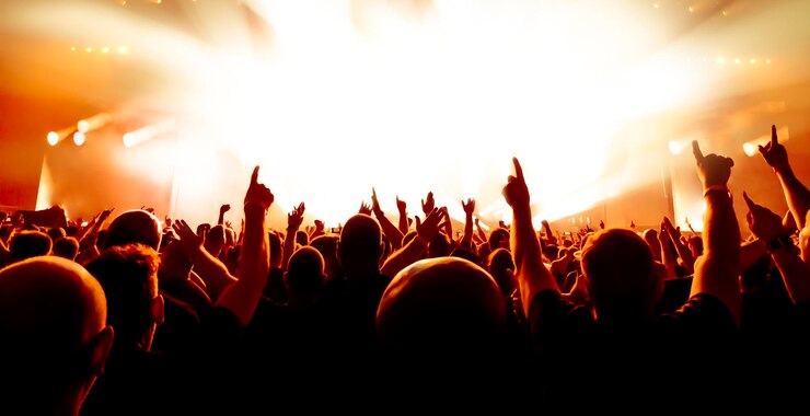 Photo une foule à un concert de rock