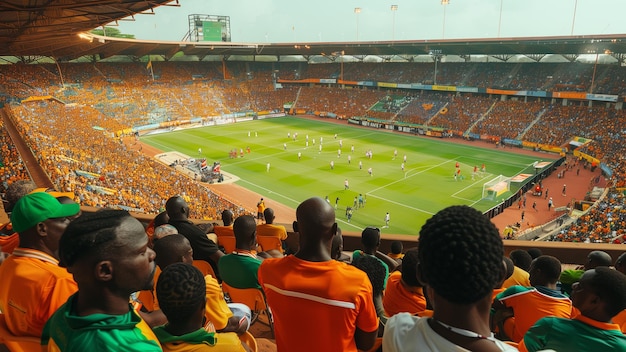 Photo foule du stade regardant un match de football