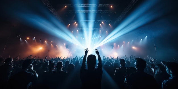 Foule de fans excités lors d'un concert de musique