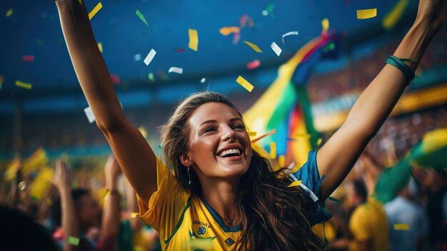 Foule de fans de sport applaudissant pendant le match dans le stade Grand groupe de personnes appréciant le sport