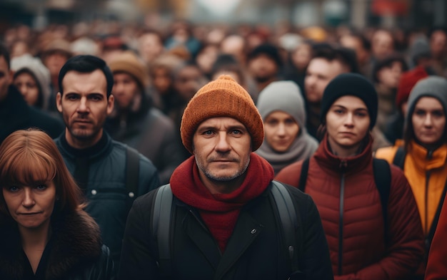 Photo une foule floue de gens méconnaissables dans la rue un mouvement flou de gens qui marchent sur la rue