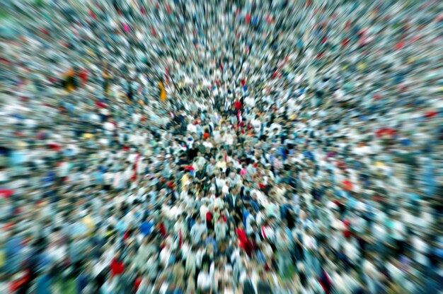 Photo une foule floue de spectateurs dans un stade