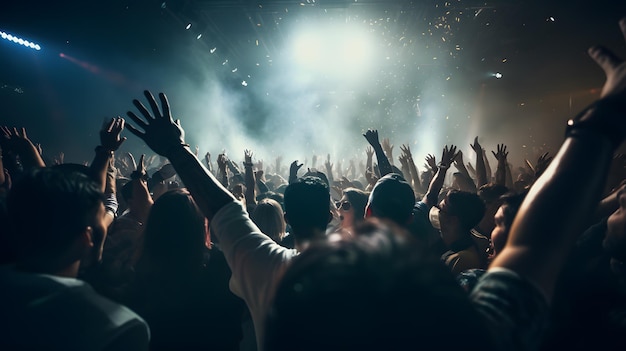 Foule de gens dansant à la fête