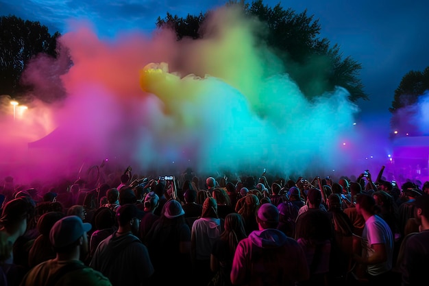 Photo la foule de la musique rock image générée par la technologie ai