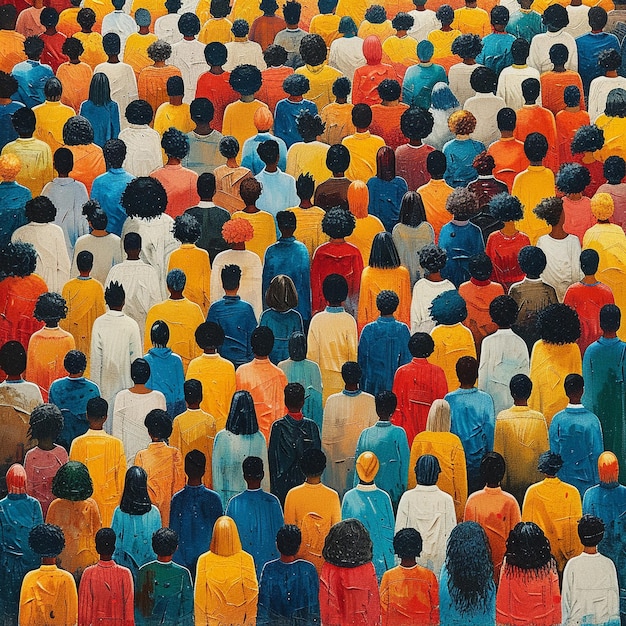 Photo une foule de personnes diverses lors d'une fête