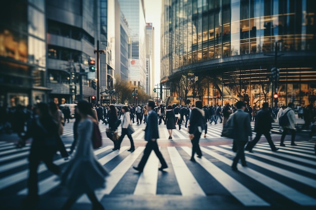 Photo une foule de personnes marchant dans une rue de tokyo