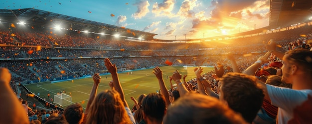 Une foule rassemblée lors d'un match de football