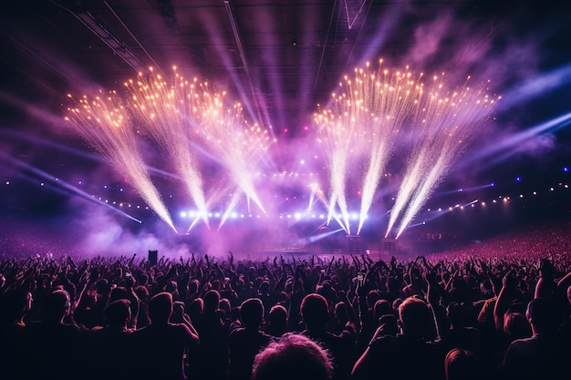 Photo une foule sur la scène d'un concert de musique