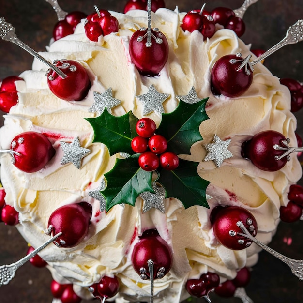 Des fourchettes traditionnelles de gâteau de Noël à la cannelle