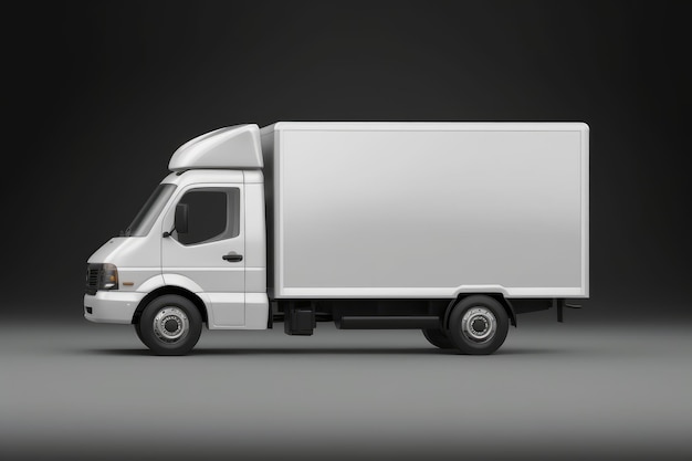 Fourgon de fret ou camion à boîte blanche livraison de fret isolée générée par l'IA
