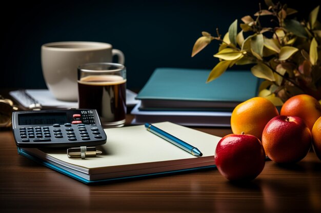 Photo des fournitures de bureau assorties sur le bureau.