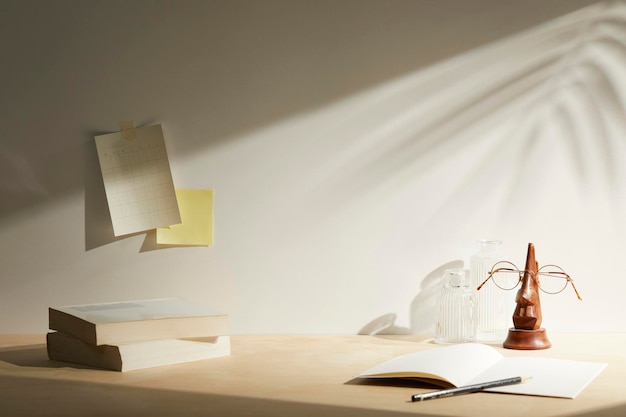 Fournitures de bureau assorties sur le bureau