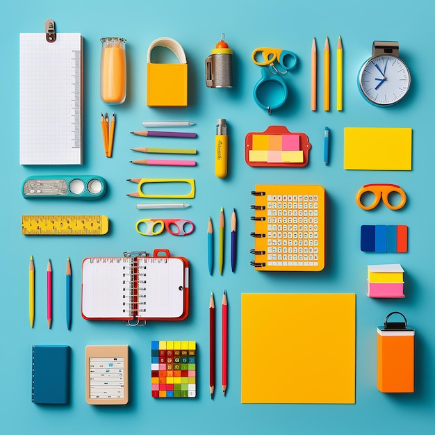 Photo fournitures de bureau scolaires