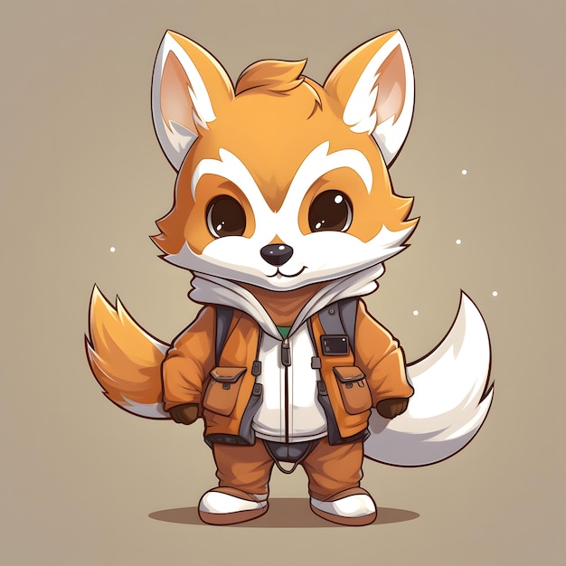 Fox anime personnage de dessin animé mignon